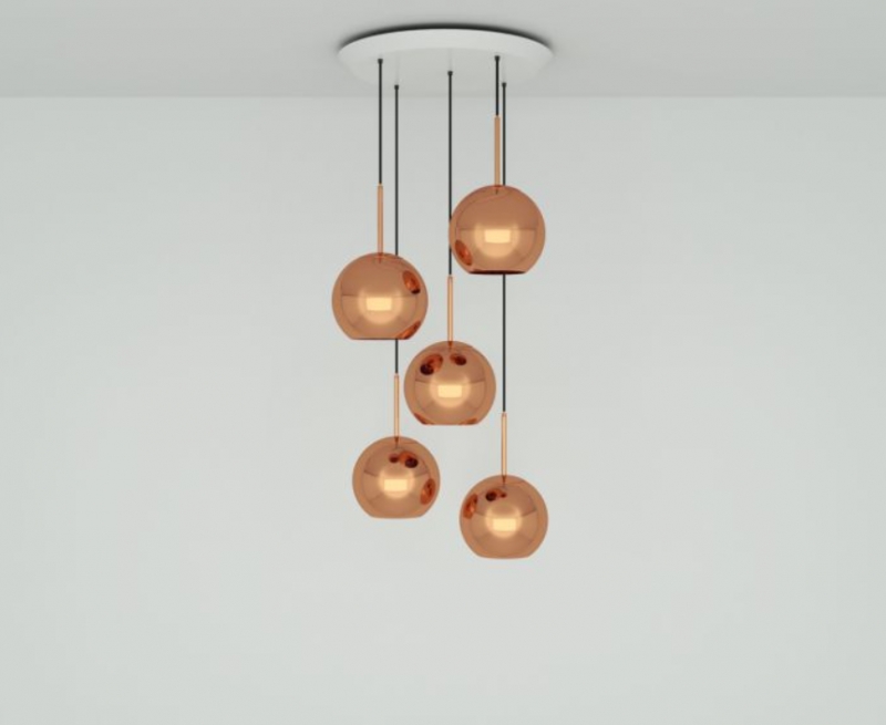 Tom Dixon Copper LED 25cm Round Pendant System