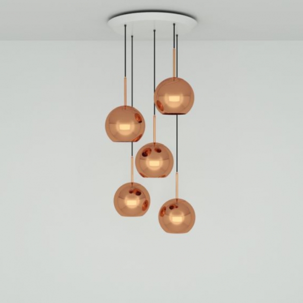 Tom Dixon Copper LED 25cm Round Pendant System