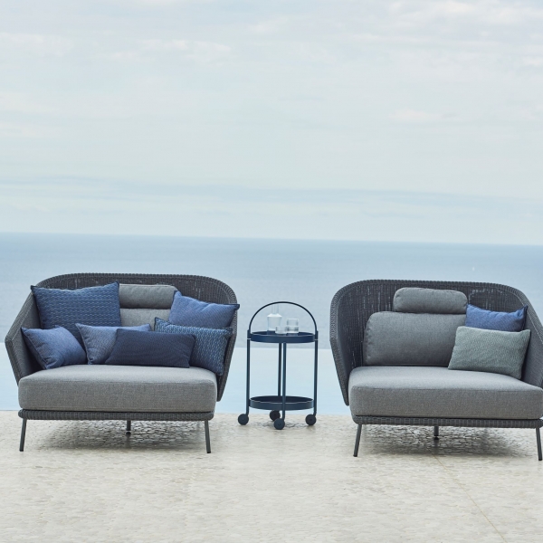 Cane-line Mega lounge chair, incl. grey Cane-line AirTouch cushions